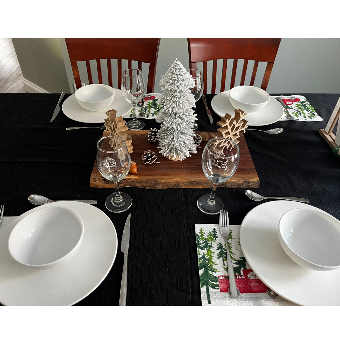 L'Écorce noire - Moyenne planche centre de table avec écorce 19"x10"x3/4"